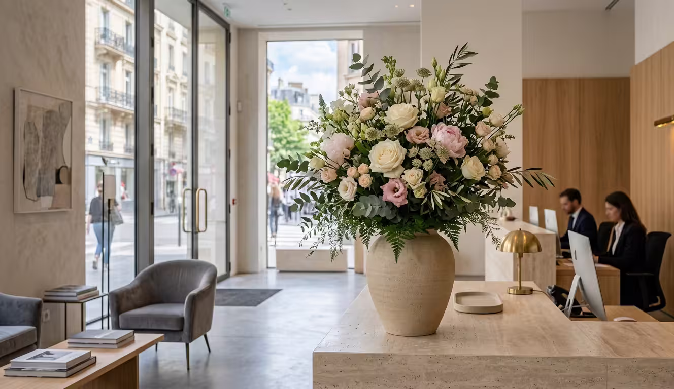 Décoration florale professionnelle pour entreprise et enseigne